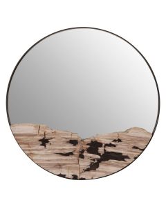 Ripley Large Round Wall Mirror In Silver Metal Frame