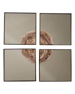 Ripley Square 4PCS Mosaic Effect Wall Mirror In Warm Silver Frame