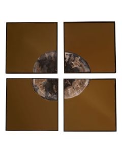 Ripley Square 4PCS Mosaic Effect Wall Mirror In Warm Copper Frame
