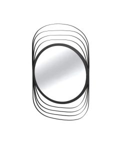 Trento Concentric Wall Mirror With Black Metal Frame