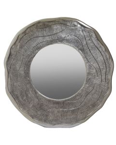 Silva Large Wall Mirror With Oak Effect Silver Metal Frame