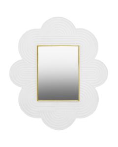 Saras Wall Mirror With White Wooden Frame