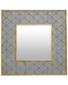 Siro Wall Mirror With Grey Wooden Frame