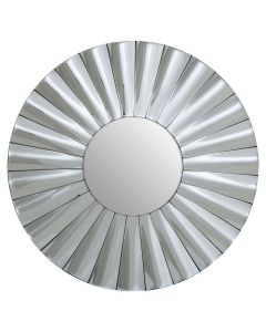 Jade Round Wall Mirror In Silver Frame
