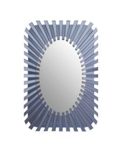 Jade Rectangular Sunburst Wall Mirror In Grey Frame