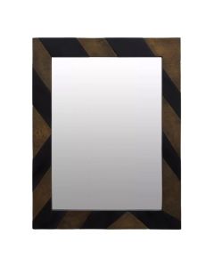 Aris Wall Mirror In Black And Gold Acacia Wooden Frame