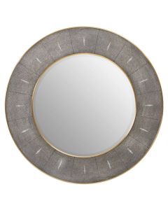 Deruta Wall Mirror With Grey Shagreen Wooden Frame