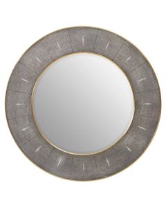 Deruta Wall Mirror With Grey Shagreen Wooden Frame