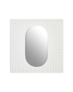 Danta Wall Mirror With Off White Wooden Frame