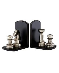 Kensington Townhouse Two Chess Piece Bookends In Silver