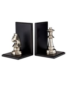 Kensington Townhouse Chess Piece Bookends In Silver