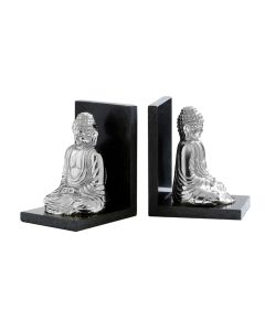 Koper Alumuium Set Of 2 Buddha Bookends With Marble Base