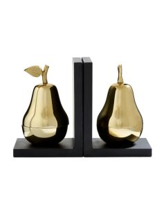 Koper Aluminium Set Of 2 Pear Bookends In Silver