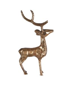 Decorative Metal Standing Stag In Gold