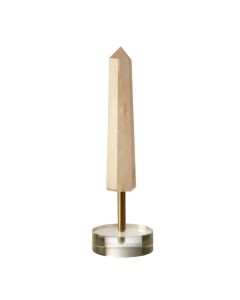 Bowerbird Large Stone Obelisk Sculpture In Silver And Gold