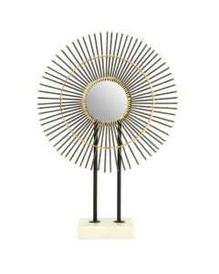 Mirano Large Metal Quill Sculpture In Gold With White Marble Base