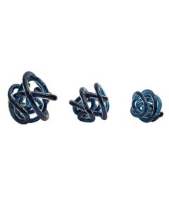 Knot Decor Glass Ornament In Blue