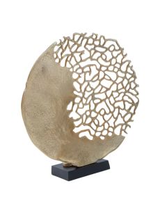 Daito Aluminium Round Sculpture In Black And Gold