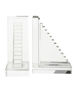 Carrie Glass Set Of 2 Stair Bookends In Clear