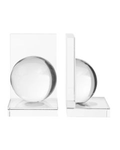 Carrie Glass Set Of 2 Bubble Bookends In Clear
