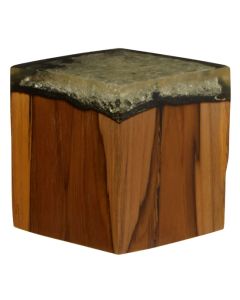 Sakra Teak Wood And Glass Vintage Sculpture In Brown