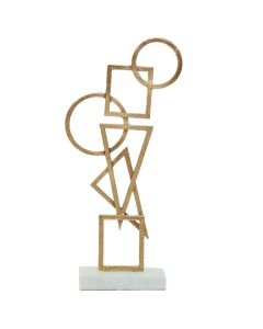 Simbolo Metal Sculpture In Gold With Marble Base