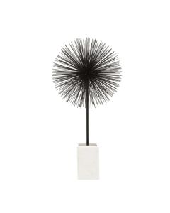 Mirano Metal Sculpture In Black With White Marble Base