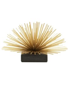 Mirano Metal Starburst Sculpture In Gold With Black Marble Base