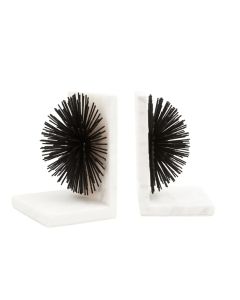Mirano Metal Set Of 2 Starburst Bookends In White