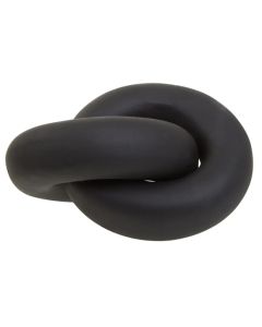 Tundra Earthenware Knot Sculpture In Black