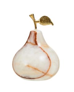 Oleena Onyx Decorative Pear In White And Gold