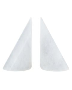 Salmo Marble Set Of 2 Bookends In White