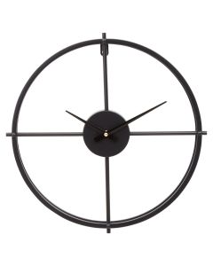 Kent Round Wall Clock In Black Metal Frame