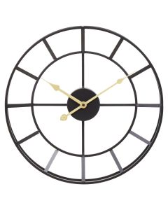 Kent Small Wall Clock In Black Frame And Gold