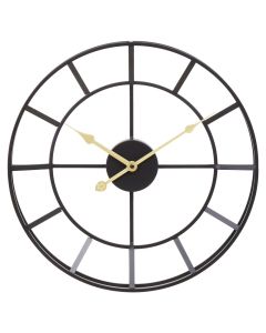 Kent Small Wall Clock In Black Frame And Gold