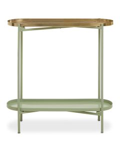 Sabia Metal Console Table In Green And Gold