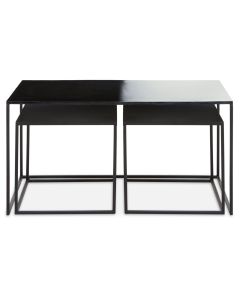 Ramus Metal Set Of 3 Ombre Coffee Table In Black And White