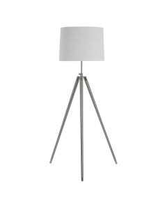 Unesta Cream Fabric Shade Floor Lamp With Chrome Tripod Base