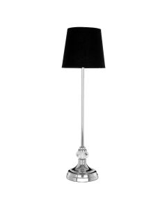 Ursa Black Fabric Shade Table Lamp With Silver Iron Base