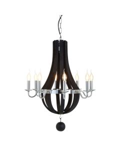 Kensington Curved Chandelier Ceiling Light In Black And Silver
