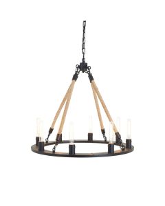 Hampstead 8 Bulbs Chandelier Ceiling Light In Natural And Black