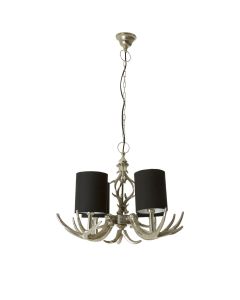 Antera 4 Fabric Shades Chandelier Ceiling Light In Silver