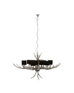 Antera 12 Fabric Shades Chandelier Ceiling Light In Silver