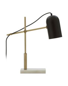 Equipoise Black Shade Table Lamp With And White Marble Base