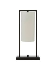 Atkins White Linen Shade Table Lamp With Black Metal Frame