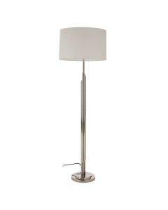 Richmond White Fabric Shade Floor Lamp With Stainless Steel Base
