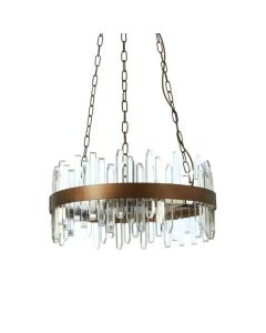 Avoch Acrylic Ceiling Chandelier Light With Copper Band