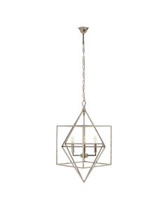 Kamara Square Chandelier Ceiling Light In Silver Nickel