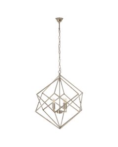 Kamara Geometric Chandelier Ceiling Light In Silver Nickel