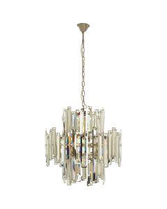Kelona Small Clear Crystal Chandelier Ceiling Light In Silver